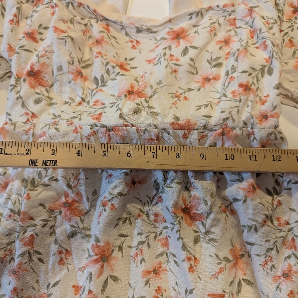 Lush Tie-Back Floral Top, Size Medium - Picture 5 of 14